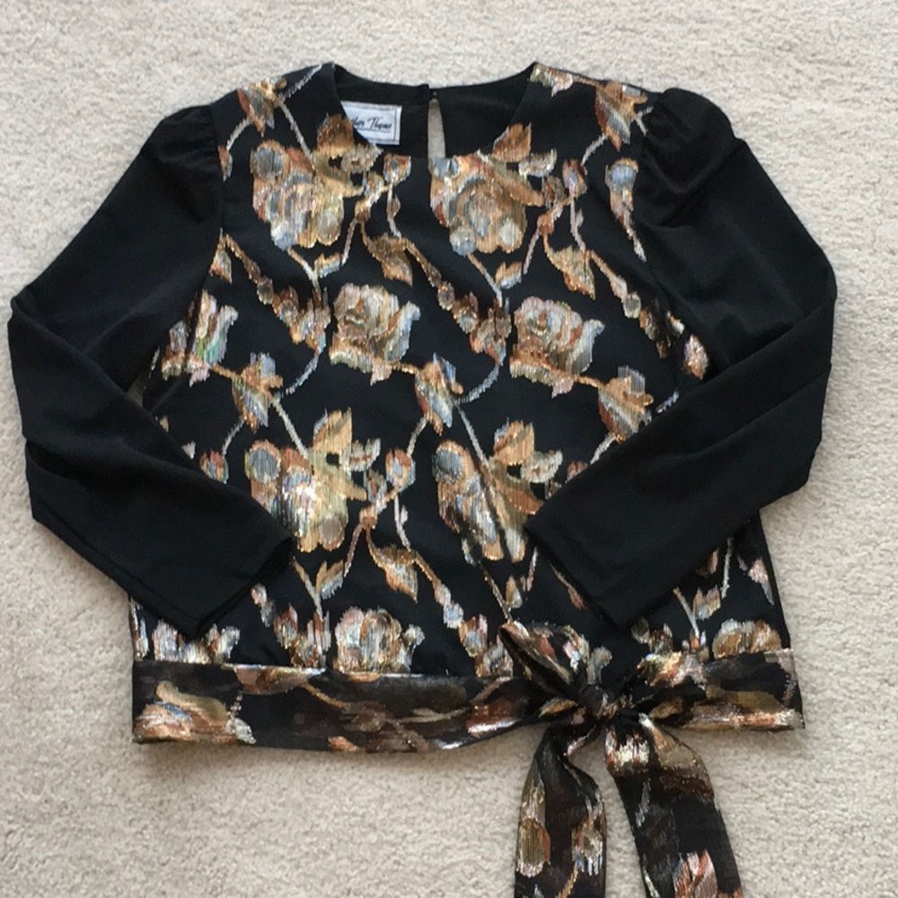 ANOTHER TIME- Dressy Top with Tie Waist